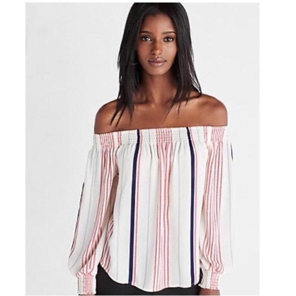 Express Tops - EXPRESS striped off the shoulder top